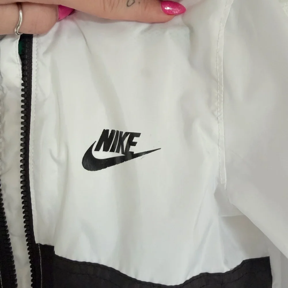 Nike Kids Windbreaker Jacket White Black Just Do It Hooded Size‎ 4T